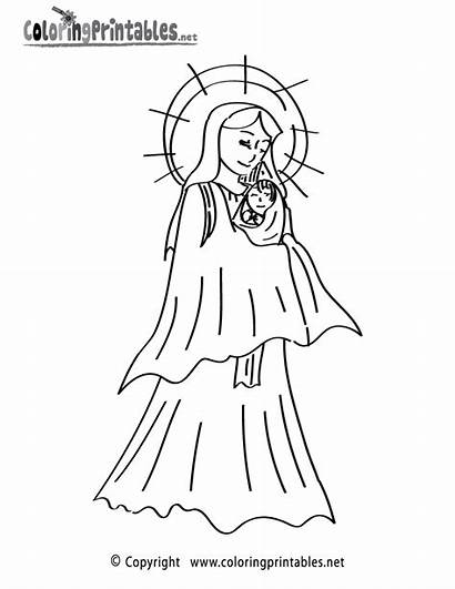 Mary Coloring Mother Pages Printable Religion Virgin
