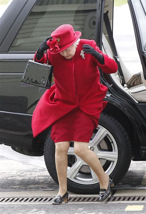 Old Photo Of The Queen Looking Windswept Becomes A Royally Funny Meme Artofit