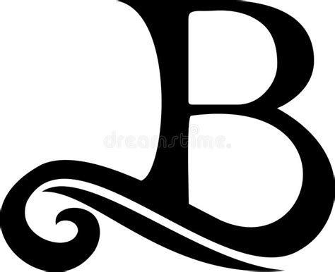 Black Letter B Logo Vintage Stock Vector Illustration Of Alphabet