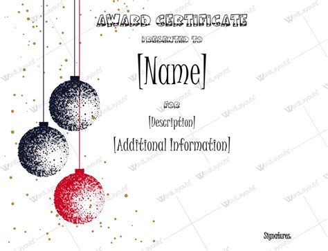 Dont panic , printable and downloadable free red with holiday decors christmas gift certificate templates by canva we have created for you. Christmas Themed Award Certificate Templates - Download in Word, PDF