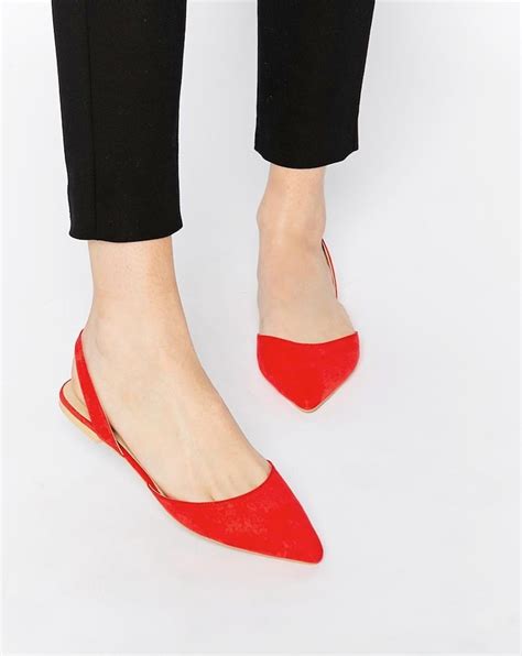 Le Fashion Under 25 Classic Red Slingback Flats