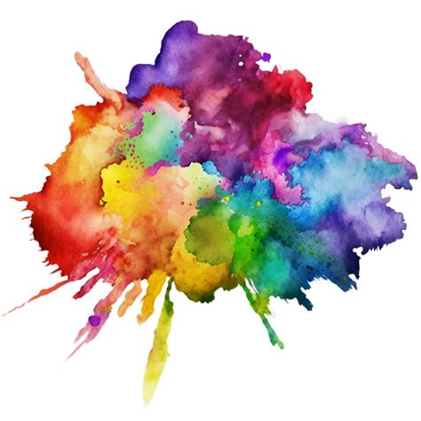 Rainbow Watercolor Texture Splash Background Element 23654951 Png