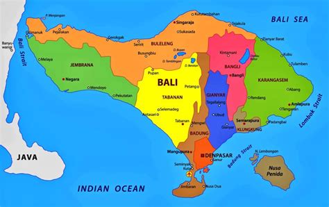 Peta Bali Lengkap Dengan Nama Kota Lamudi
