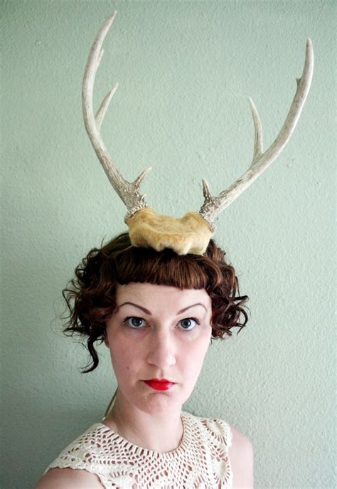 Deer Antler Headband Butterscotch Base With 6 Point Horns Etsy