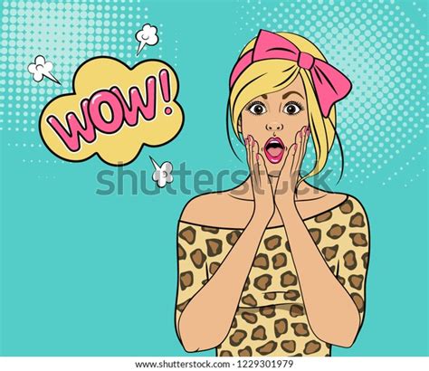 Wow Pop Art Face Sexy Surprised Stock Vector Royalty Free 1229301979 Shutterstock