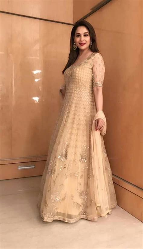 Gorgeous In Gold Madhuri Dixit Nene In A Handcrafted Anitadongre Gota