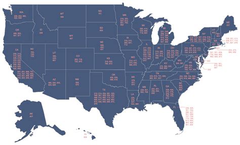 A Very Detailed Usa Area Codes Map Maps