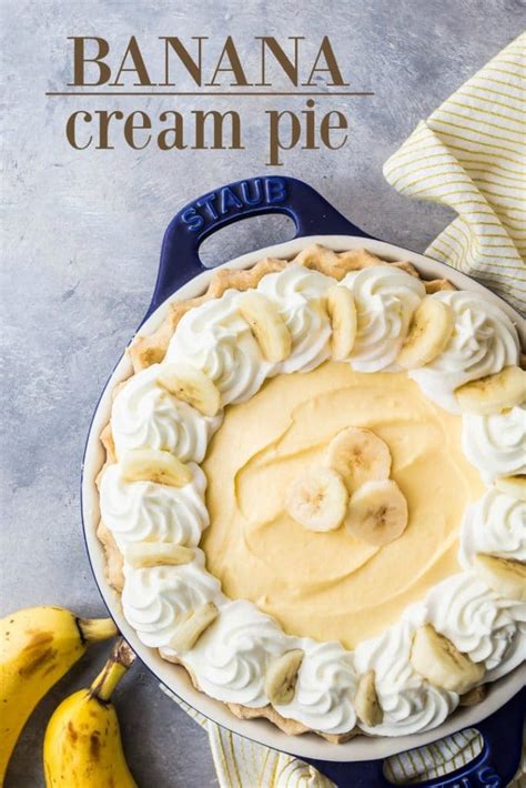 Banana Cream Pie Fresh Bananas Fluffy Custard Baking A Moment