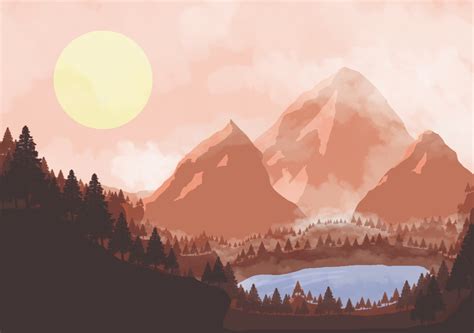 First Try To Do A Simple 2d Landscape After Watching A Photoshop