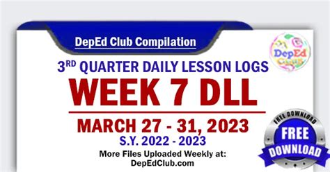 Week 7 Quarter 3 Daily Lesson Log March 27 31 2023 DLL