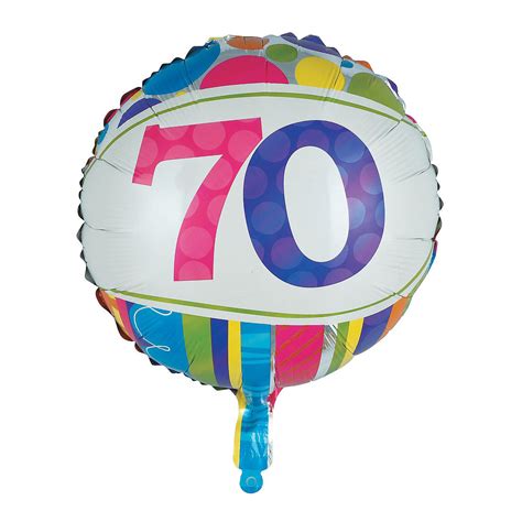 Bright And Bold 70th Birthday Metallic 18 Mylar Balloon Discontinued