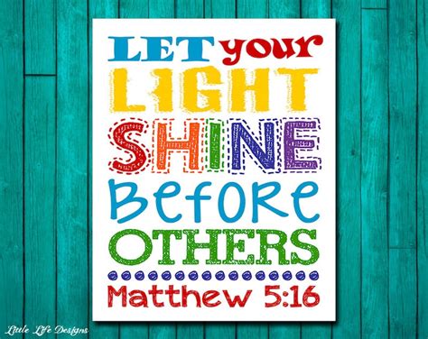 Let Your Light Shine Before Others Matthew 516 Sunday Etsy