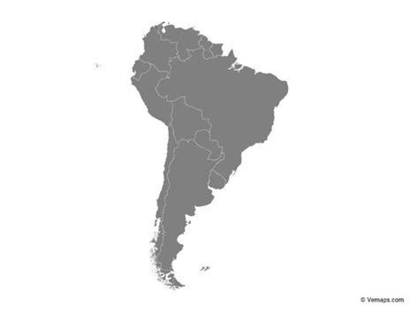 A Gray Map Of South America