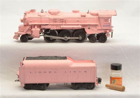 Sold Price: Lionel Postwar 2037-500 Pink Steam Loco and 1130T-500 Pink ...