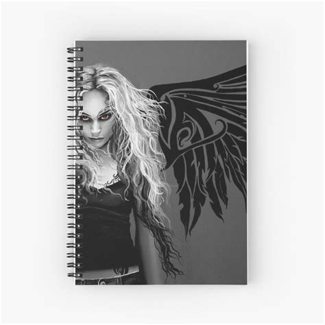 Fallen Angel Spiral Notebook By Tigressdragon Tribal Wings Fallen