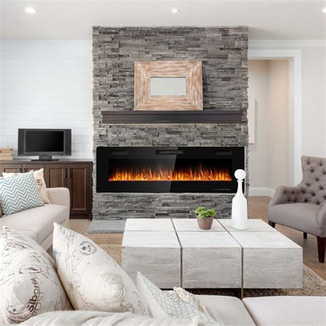 60 Recessed Ultra Thin Wall Mounted Electric Fireplace