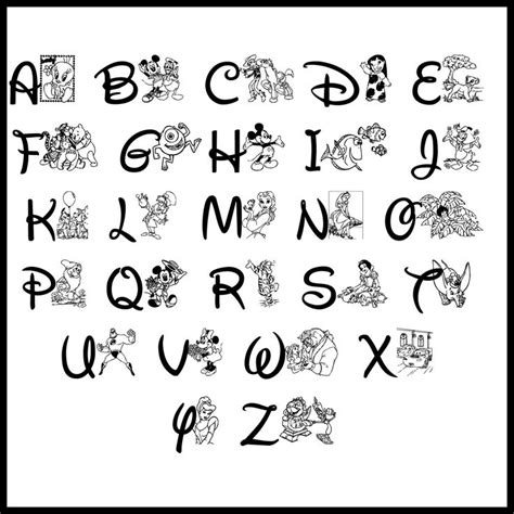 10 Best Alphabet Disney Font Printables Disney Letters Disney