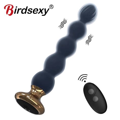 10 Speed Anal Vibrator Anal Beads Prostate Massage Dual Motor Butt Plug Stimulator Remote