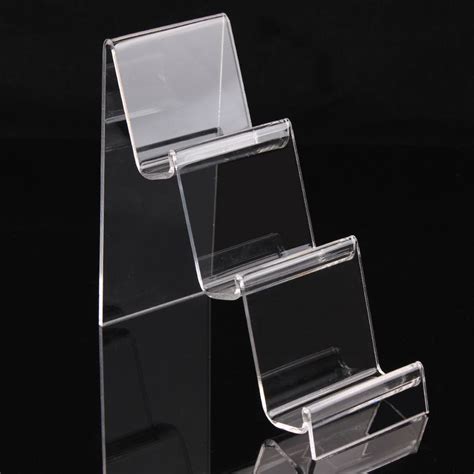 3 Layers Clear Acrylic Cellphone Display Stand Holder Rack Organizer