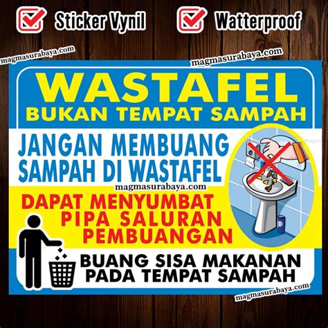 Jual Stiker Jangan Membuang Sampah Di Wastafel Magma Surabaya