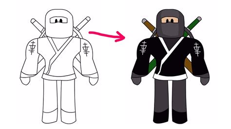 How To Draw Roblox Ninja Roblox Drawing Youtube