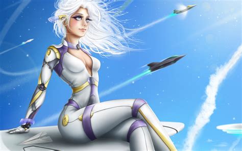 2880x1800 Future Rocket Plane Fantasy Anime Girl Macbook Pro Retina Hd