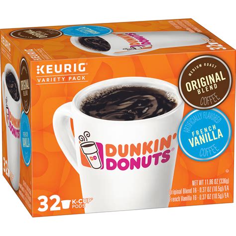 Dunkin Donuts Original Blend And French Vanilla Ground Coffee K Cup Pods