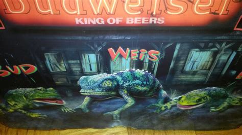 Budweiser Tin Sign With Frogs And Louie The Lizard Very Rare For Sale