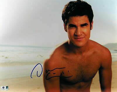 Darren Criss Signed Autographed 11X14 Photo Glee Shirtless On Beach