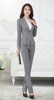Formal Pant Suits For Women Business Suits For Work Wear Sets Gray