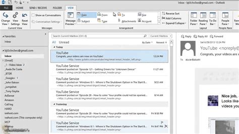 Microsoft Office Outlook Customizing The Inbox YouTube