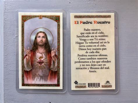 El Padre Nuestro Prayer Card Spanish St Pauls Catholic Books And Ts