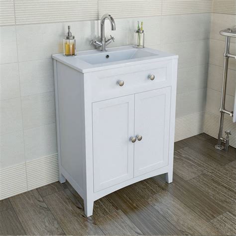 If you're designing a more compact bathroom, choose a slimline vanity unit to slot neatly beneath your small sink. Camberley White 600 Door Unit & Basin