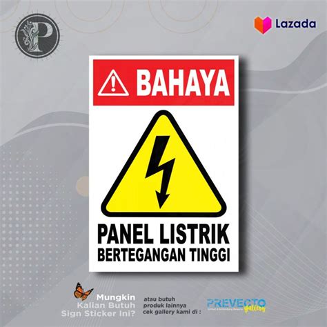 Sticker Safety Sign K3 Rambu Bahaya Panel Listrik Tegangan Tinggi