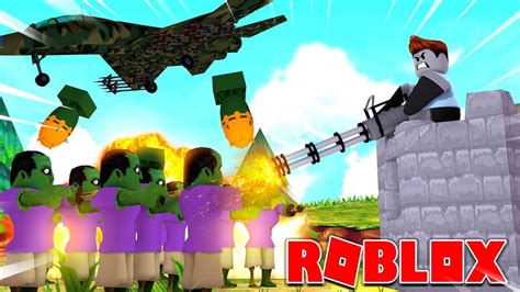 Become the best equipped fighter against the apocalypse! Roblox - ZOMBIE BASE DEFENSE - Airstrike vs Zombies ...