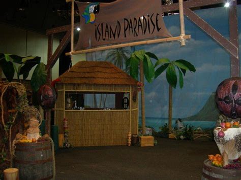 To create this, build a cliff and then create a waterfall running into a river through your island. Tiki and Island Themed Decor | VBS Decorations | Pinterest