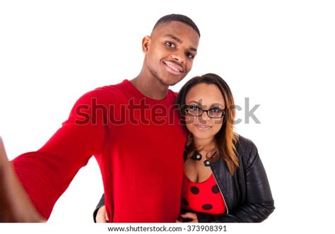 Happy Mixed Race Couple Hugging Over Stock Photo 373908391 Shutterstock