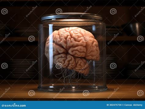 Cerebral Containment Brain Specimen In Glass Jar Stock Photo Image