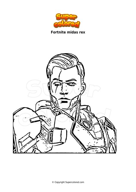 Coloring Page Fortnite Midas Rex Supercolored