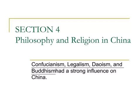 Ppt Section 4 Philosophy And Religion In China Powerpoint