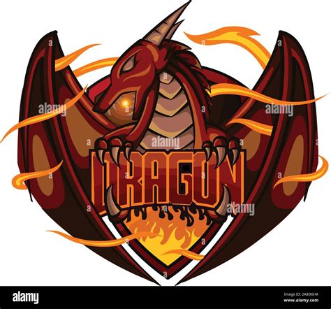 Myth Of Dragon For E Sport Logo Mascot And Print T Shirt Illustration