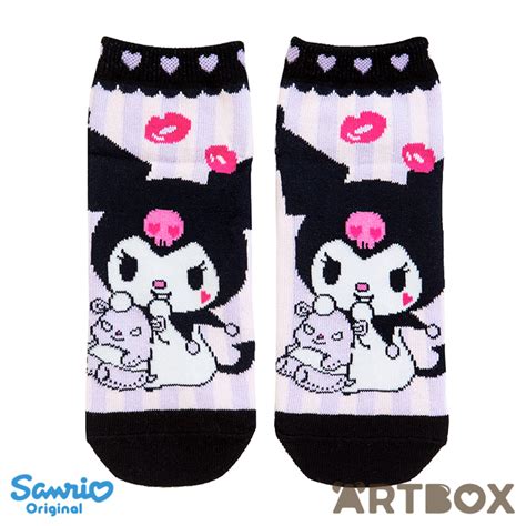 Buy Sanrio Kuromi Kiss Lavender Stripe Adult Ankle Socks At Artbox