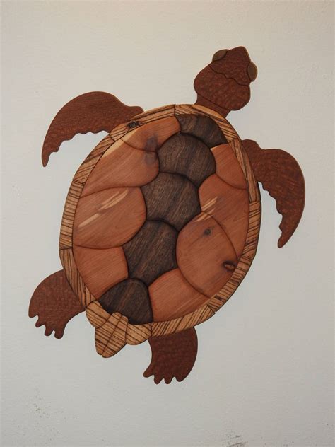 Large Natural Wooden Seaturtle Sculpture Sea Turtle Wall Art Etsy