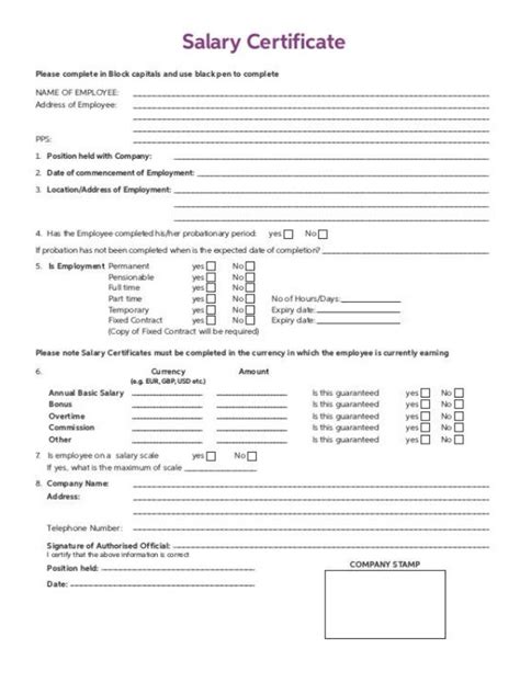 Salary Certificate Template Pdf PDF Template