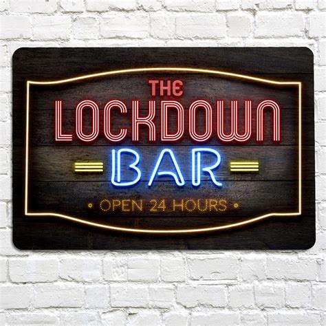 The Lockdown bar red neon bar sign