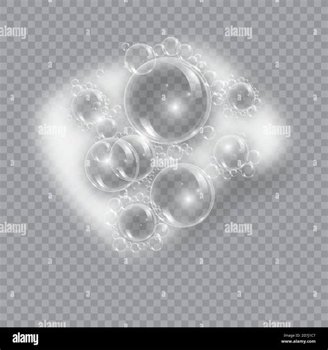 Bath Foam Soap With Bubbles Isolated Vector Illustration On Transparent