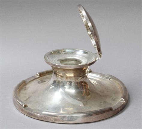 Lot 6 An Edward Vii Oversized Silver Capstan Inkwell