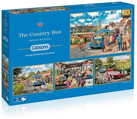 Gibsons Gibson The Country Bus 4 X 500 Piece Jigsaw Puzzle G5037