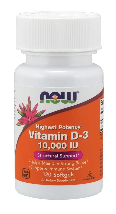 Now Supplements Vitamin D 3 10000 Iu 120 Softgels