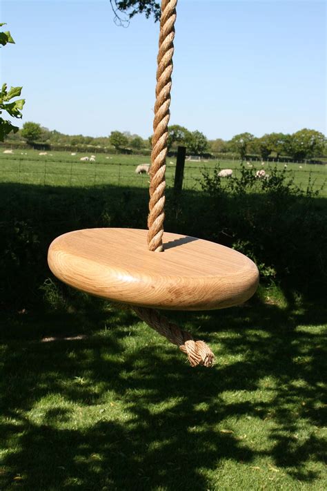Round Oak Swing Handmade Tree Swing Garden Swing